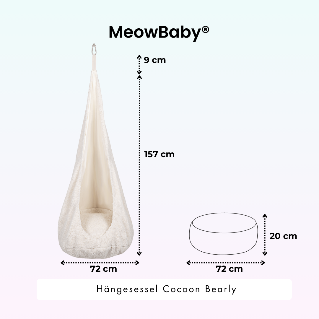 MeowBaby Hängesessel Cocoon Bearly - beige/creme