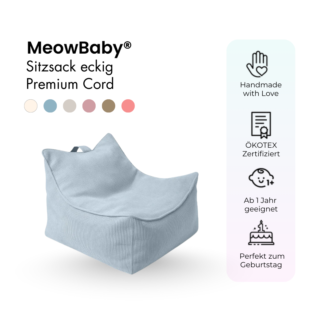 MeowBaby Sitzsack Cord Premium eckig