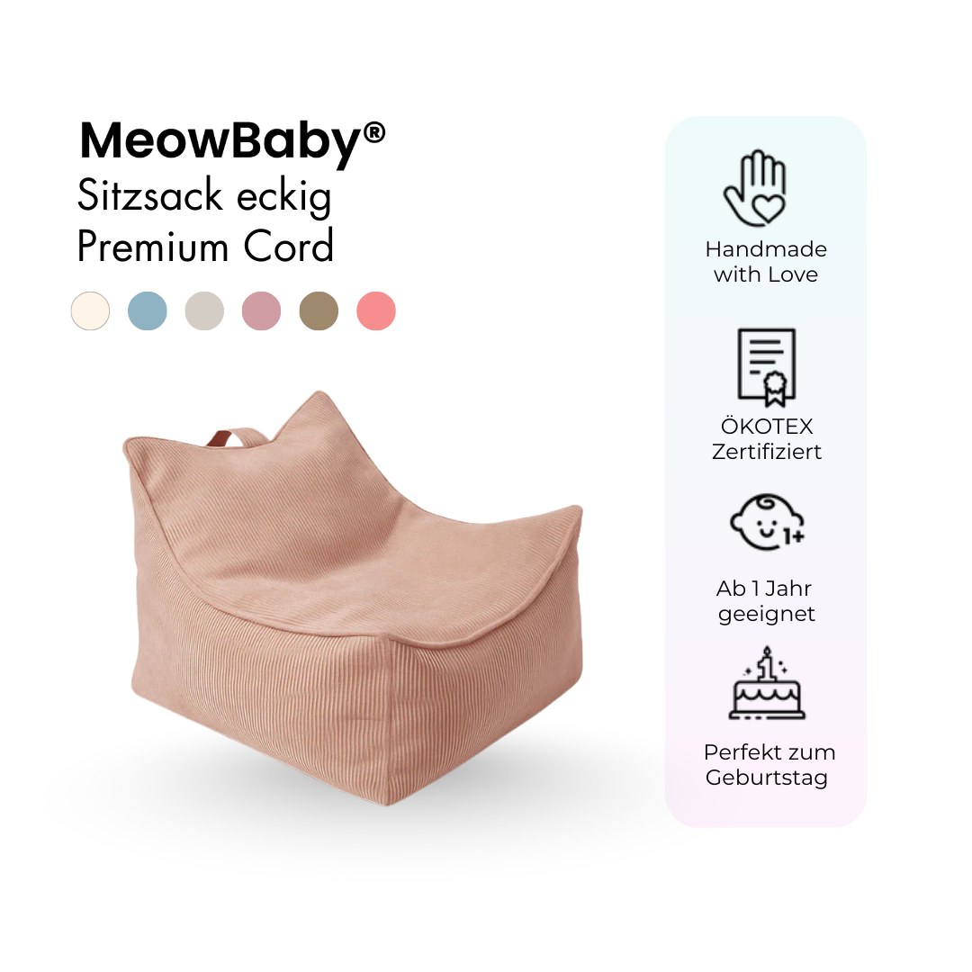 MeowBaby Sitzsack Cord Premium eckig