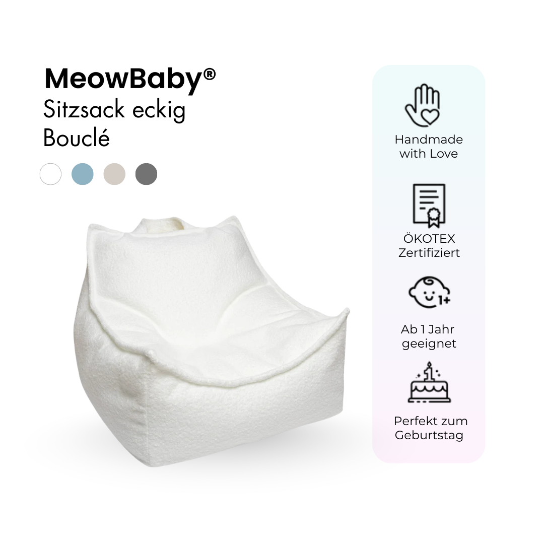 MeowBaby Sitzsack Bouclé eckig