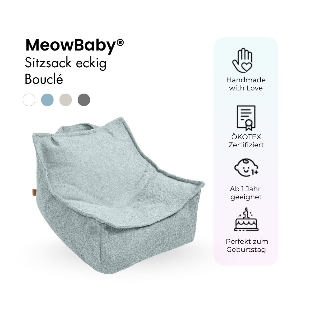 MeowBaby Sitzsack Bouclé eckig