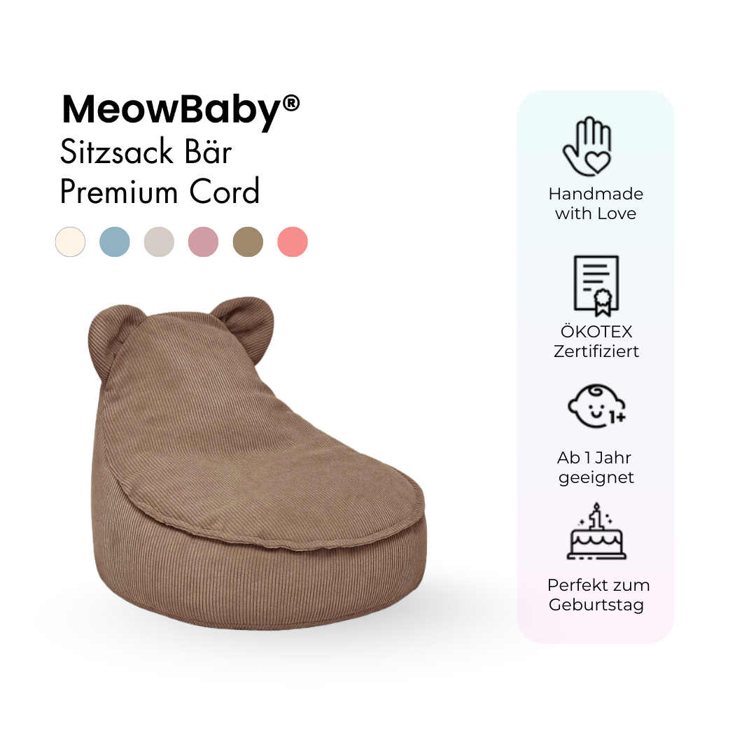 MeowBaby Sitzsack Bär Cord Premium