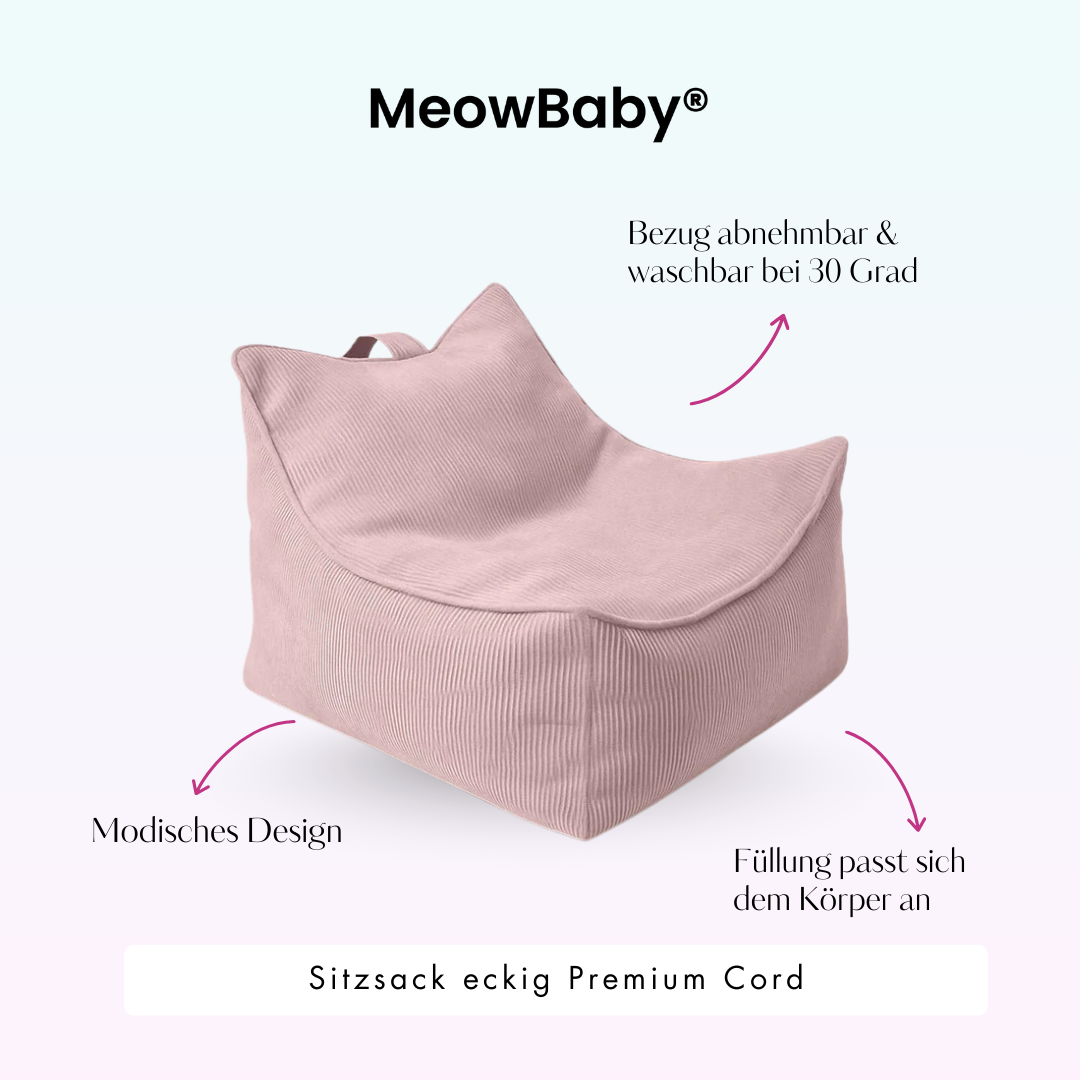 MeowBaby Sitzsack Cord Premium eckig