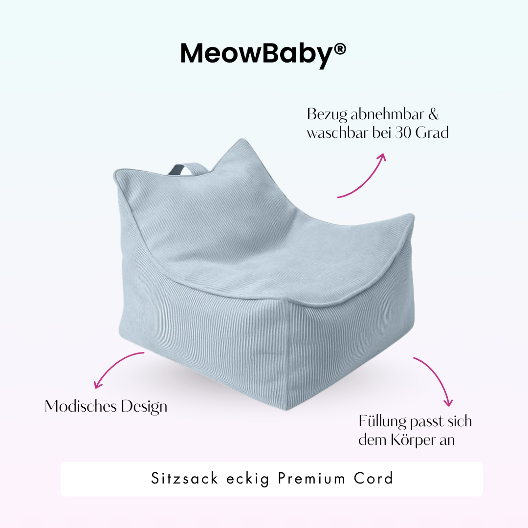MeowBaby Sitzsack Cord Premium eckig