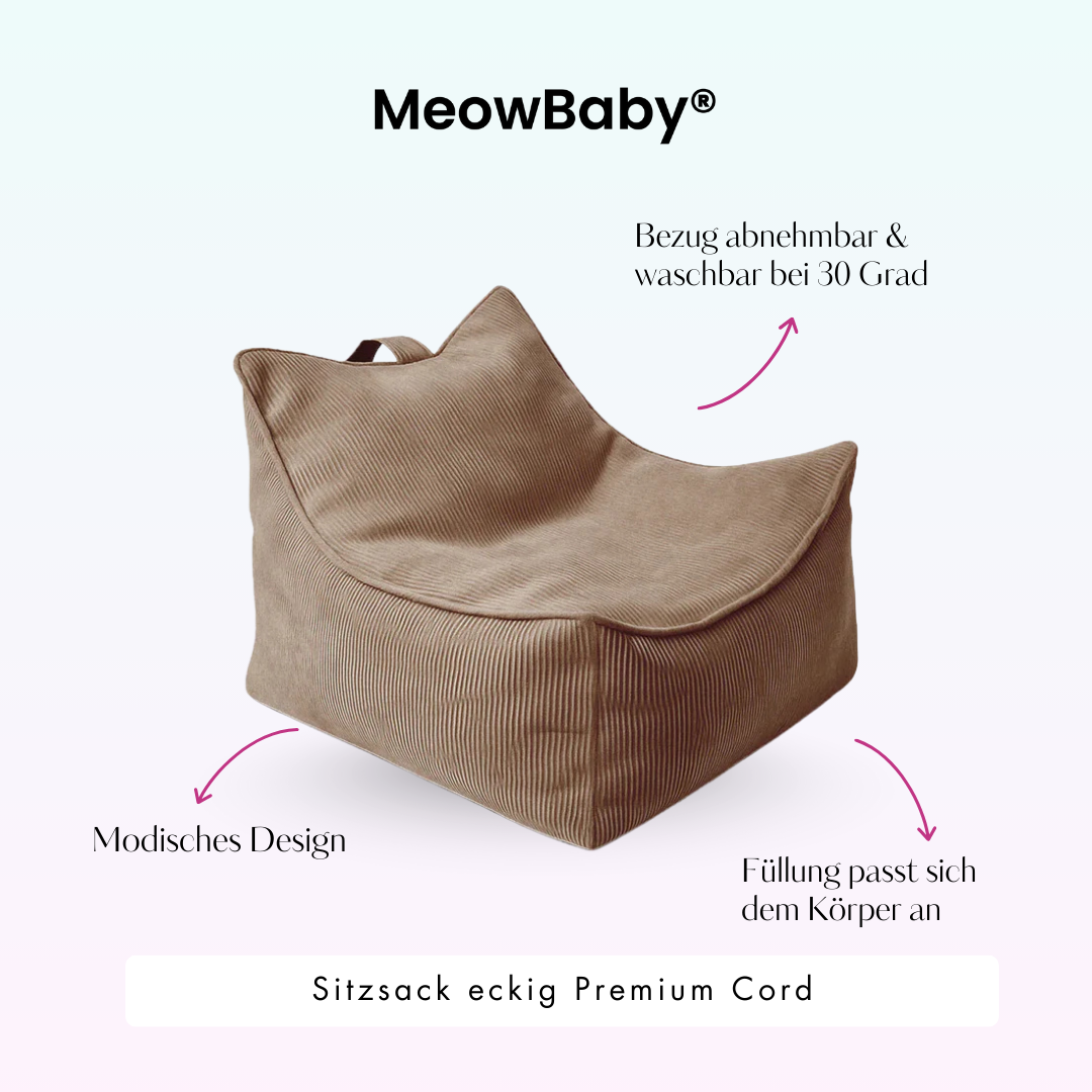 MeowBaby Sitzsack Cord Premium eckig