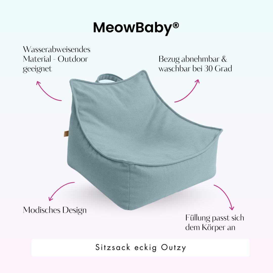MeowBaby Outdoor Kinder-Sitzsack Outzy eckig