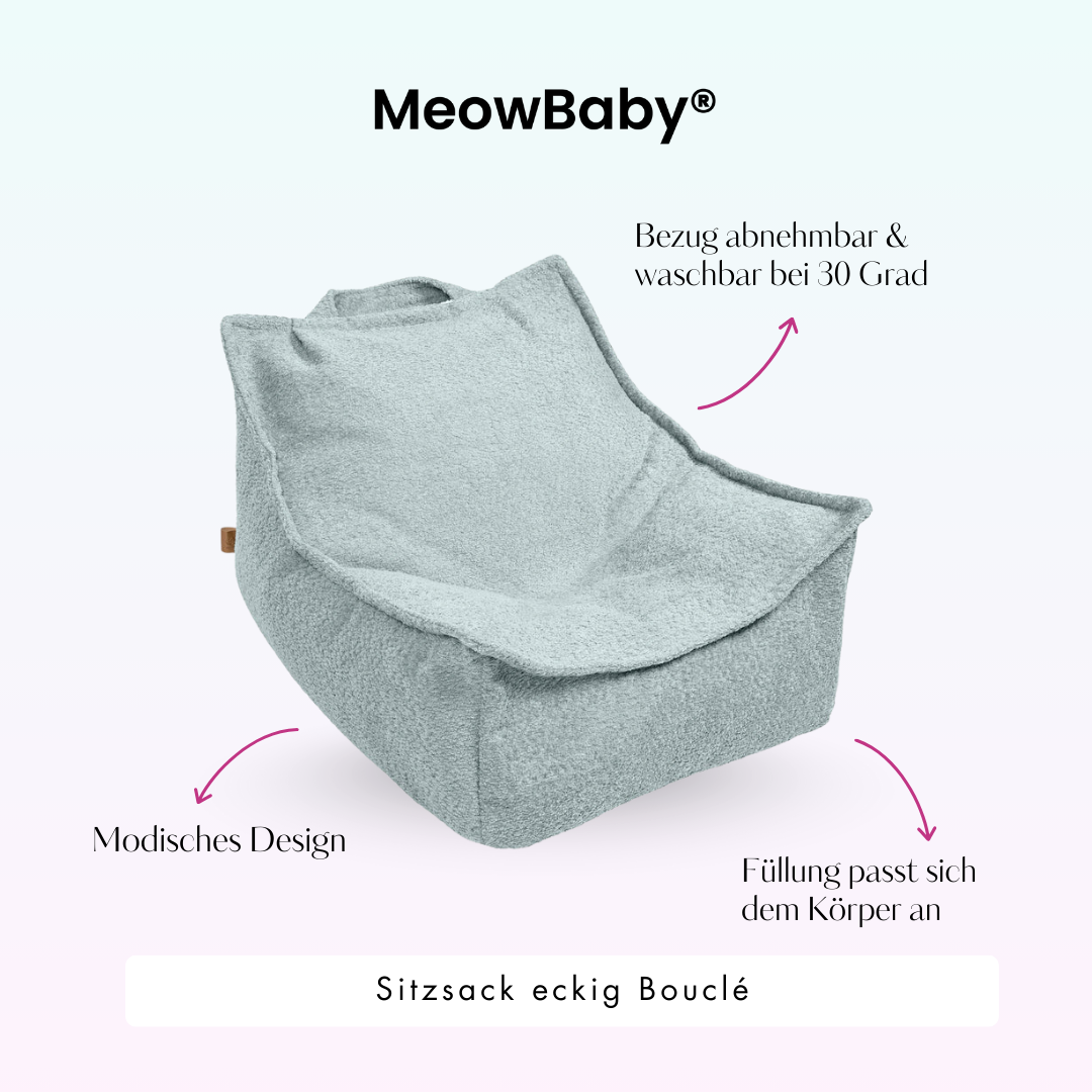 MeowBaby Sitzsack Bouclé eckig