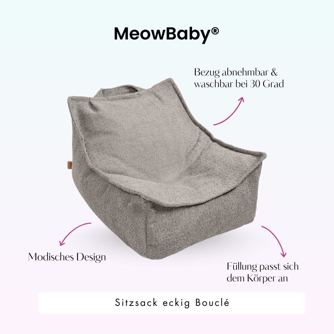 MeowBaby Sitzsack Bouclé eckig