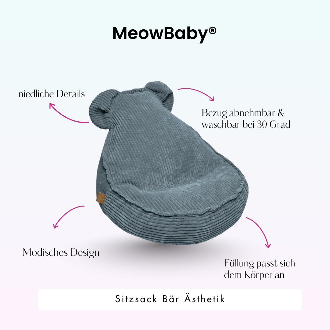 MeowBaby Sitzsack Ästhetik Cord Bär