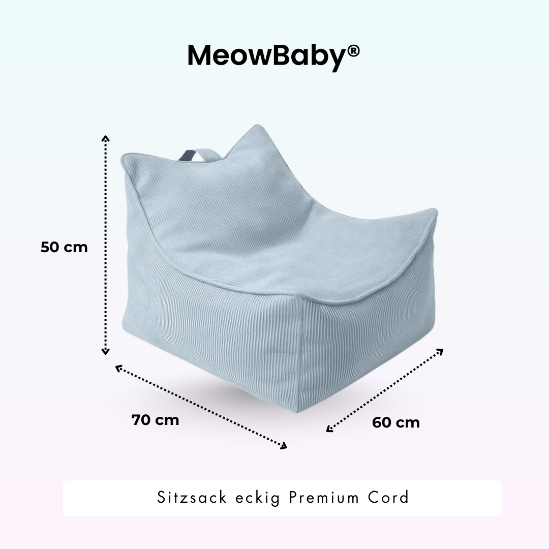 MeowBaby Sitzsack Cord Premium eckig