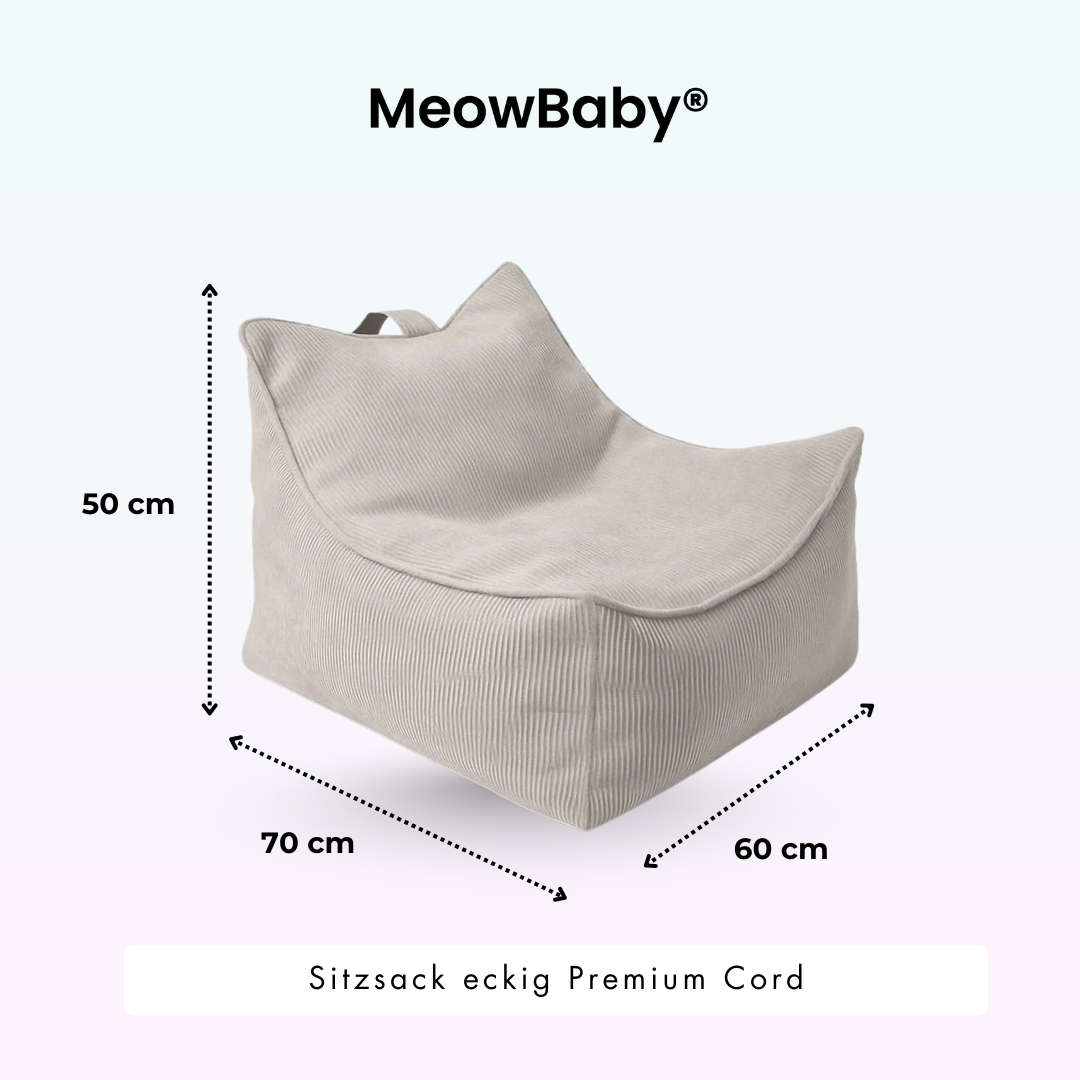 MeowBaby Sitzsack Cord Premium eckig