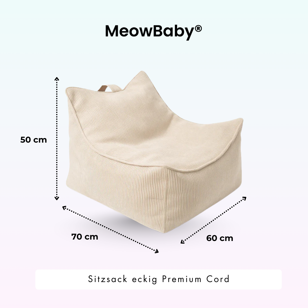 MeowBaby Sitzsack Cord Premium eckig