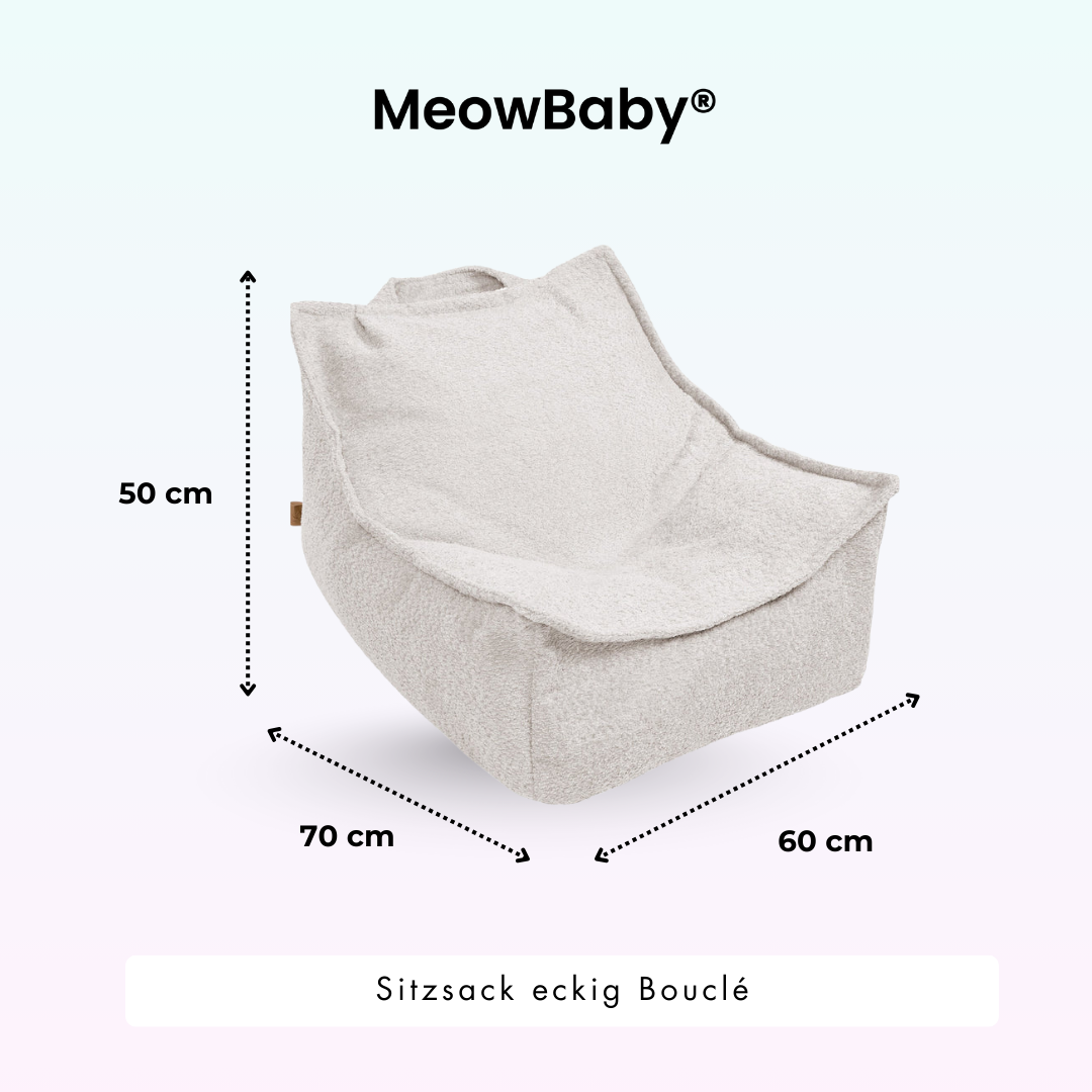 MeowBaby Sitzsack Bouclé eckig