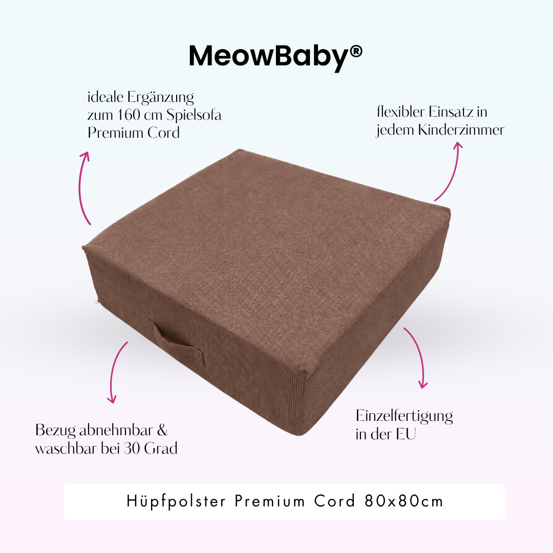 MeowBaby Hüpfpolster Premium Cord - 80x80cm