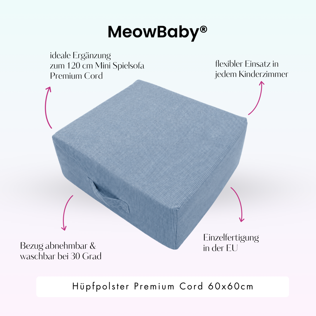 MeowBaby Hüpfpolster Premium Cord - 60x60cm