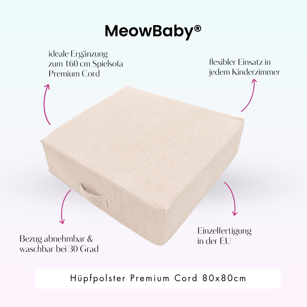 MeowBaby Hüpfpolster Premium Cord - 80x80cm