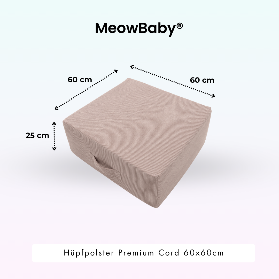 MeowBaby Hüpfpolster Premium Cord - 60x60cm