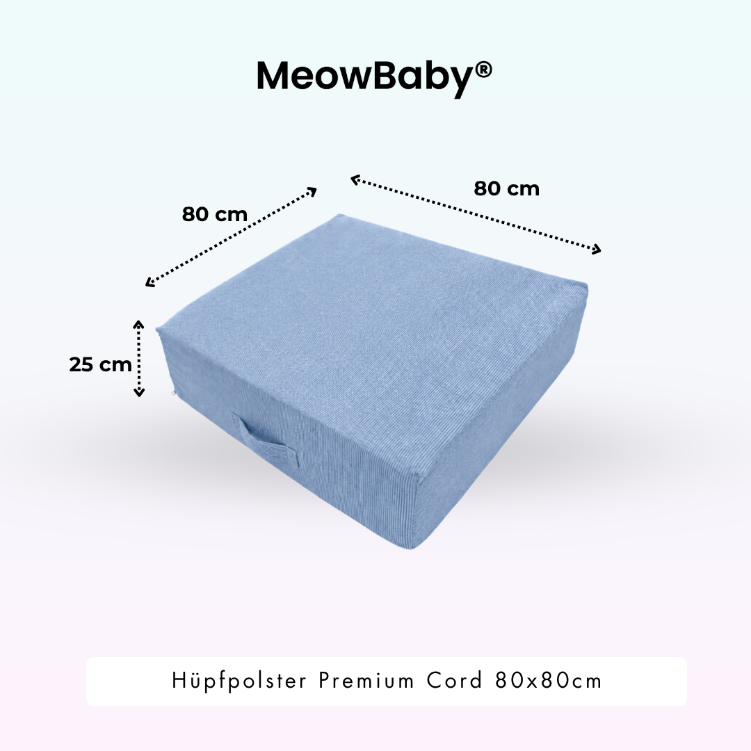 MeowBaby Hüpfpolster Premium Cord - 80x80cm