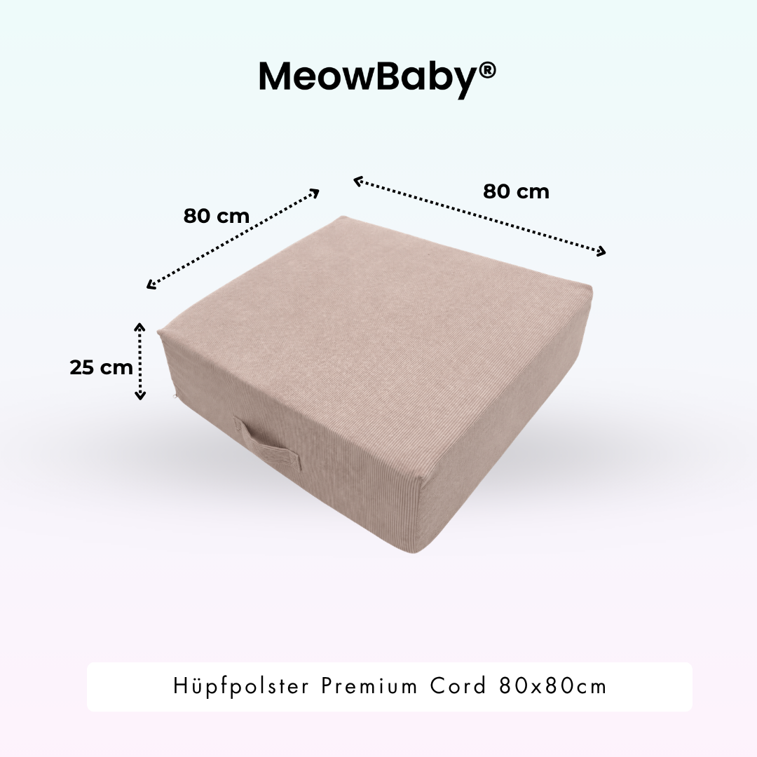 MeowBaby Hüpfpolster Premium Cord - 80x80cm