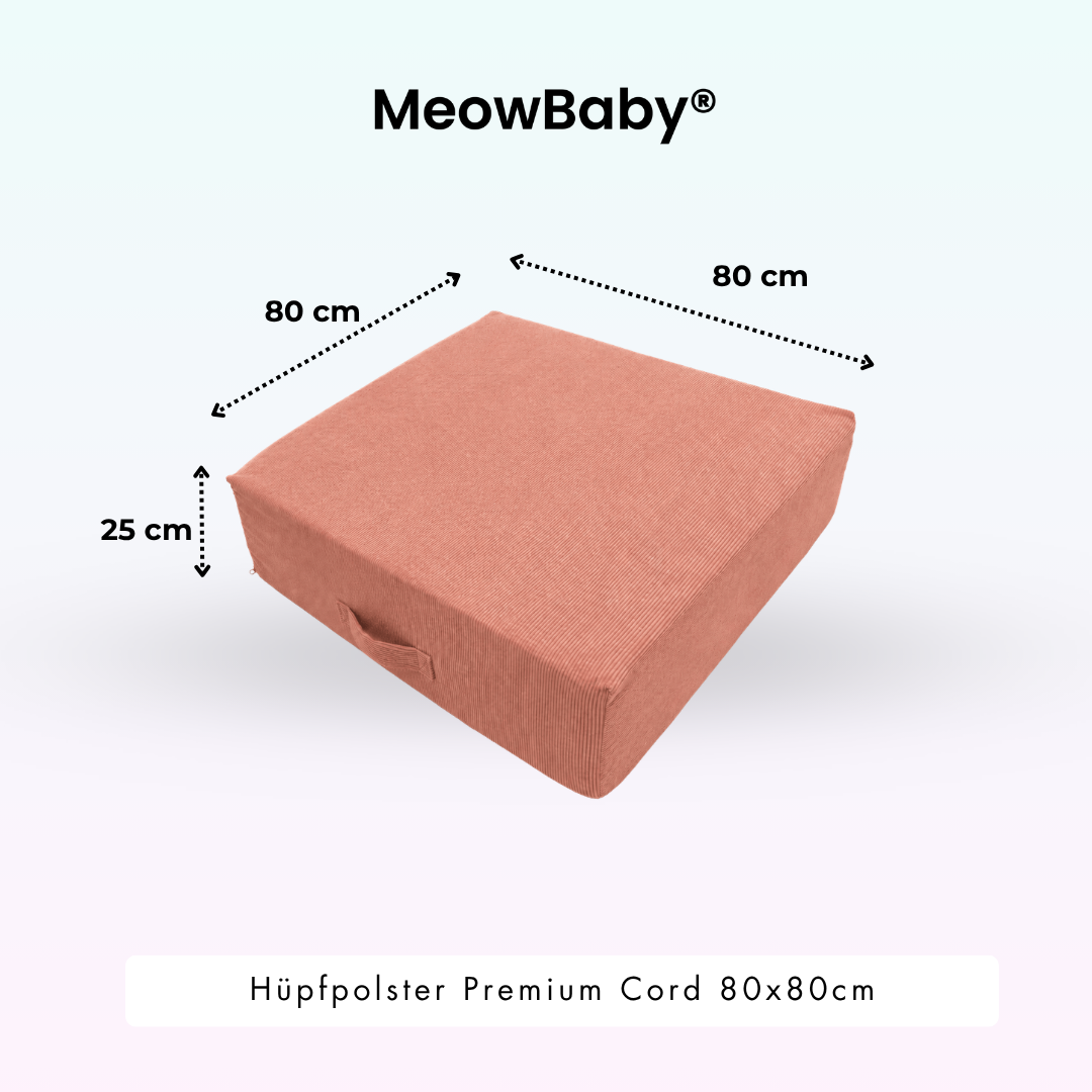 MeowBaby Hüpfpolster Premium Cord - 80x80cm