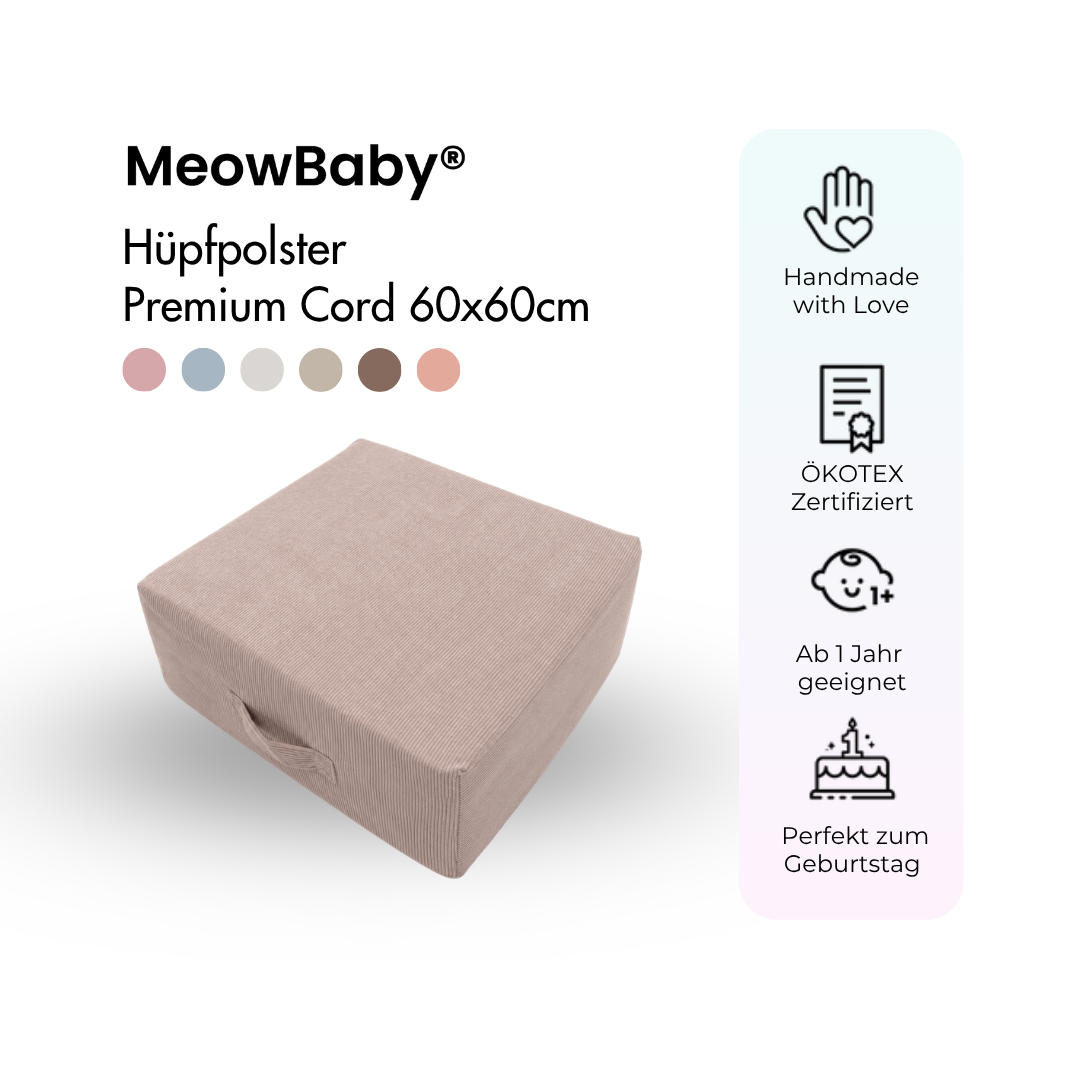 MeowBaby Hüpfpolster Premium Cord - 60x60cm