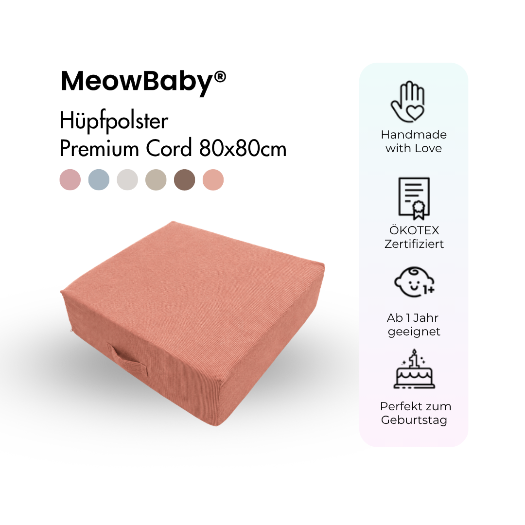 MeowBaby Hüpfpolster Premium Cord - 80x80cm