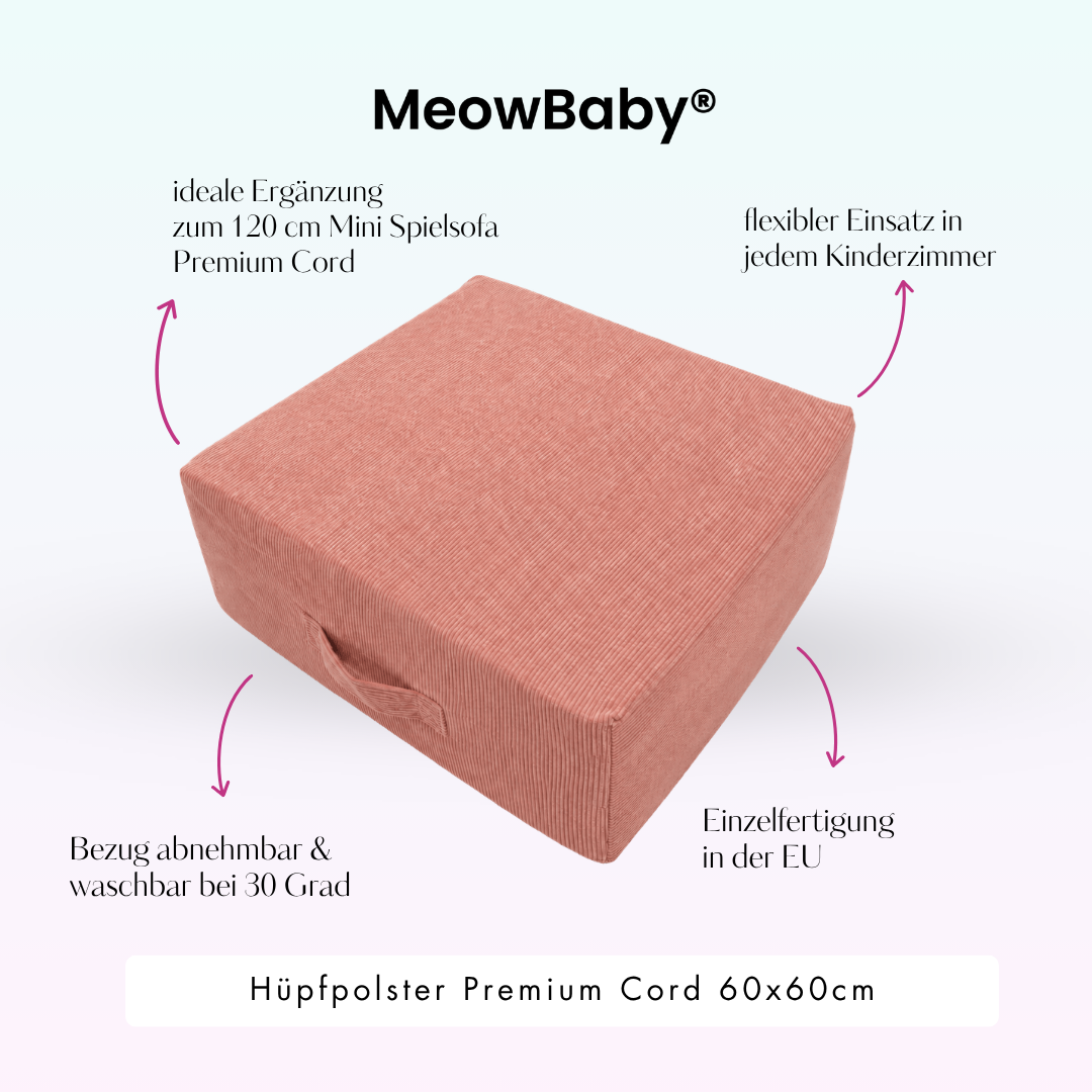 MeowBaby Hüpfpolster Premium Cord - 60x60cm