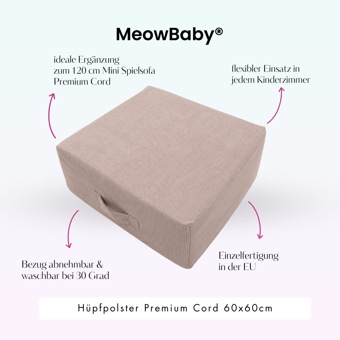 MeowBaby Hüpfpolster Premium Cord - 60x60cm