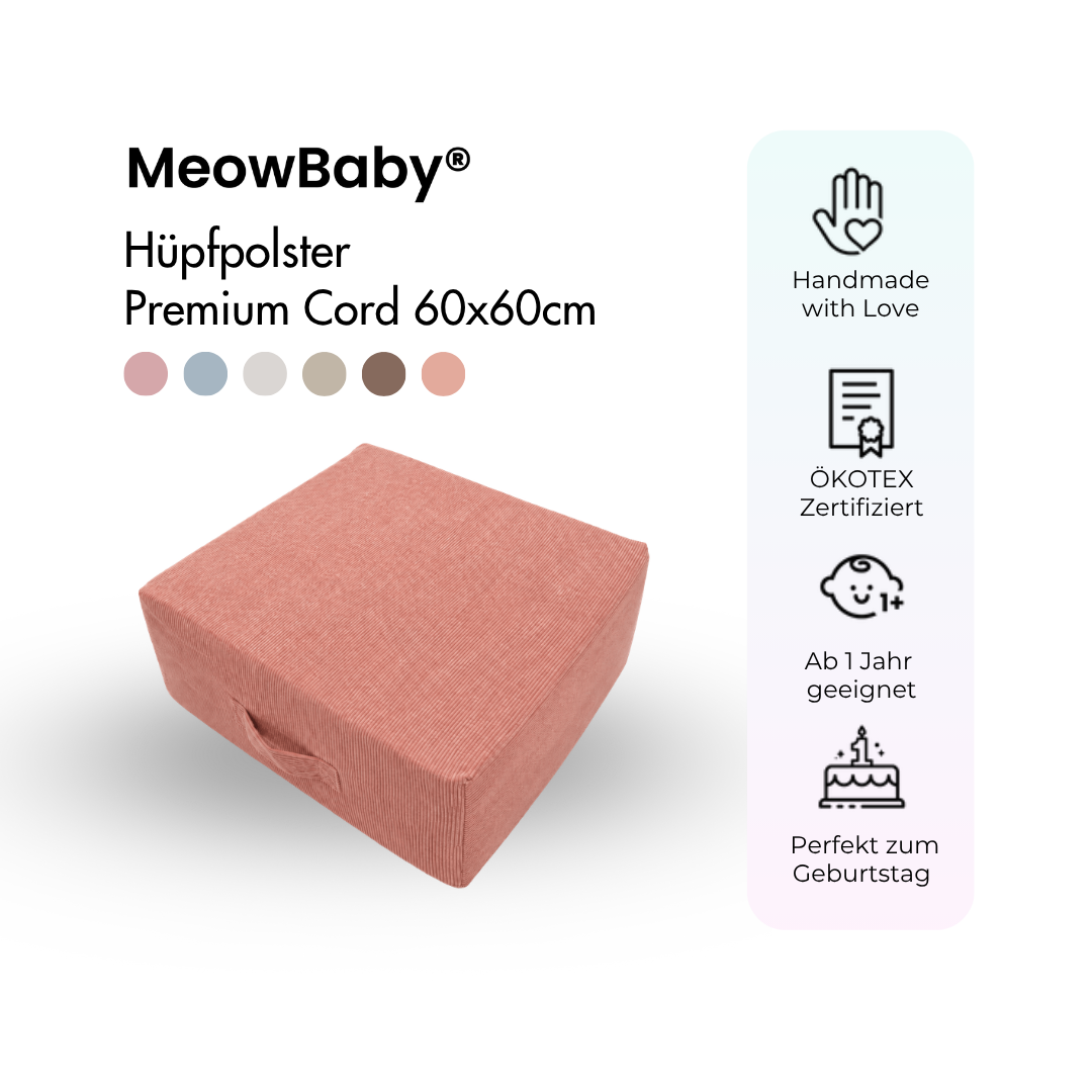 MeowBaby Hüpfpolster Premium Cord - 60x60cm