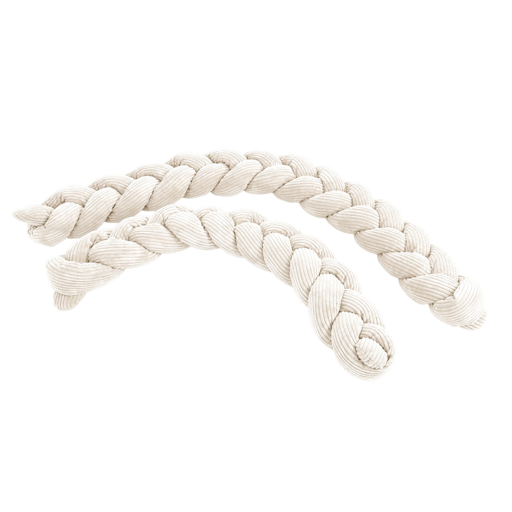 MeowBaby Geflochtene Bettschlange Cord, 3 m - Ästhetik vanilla