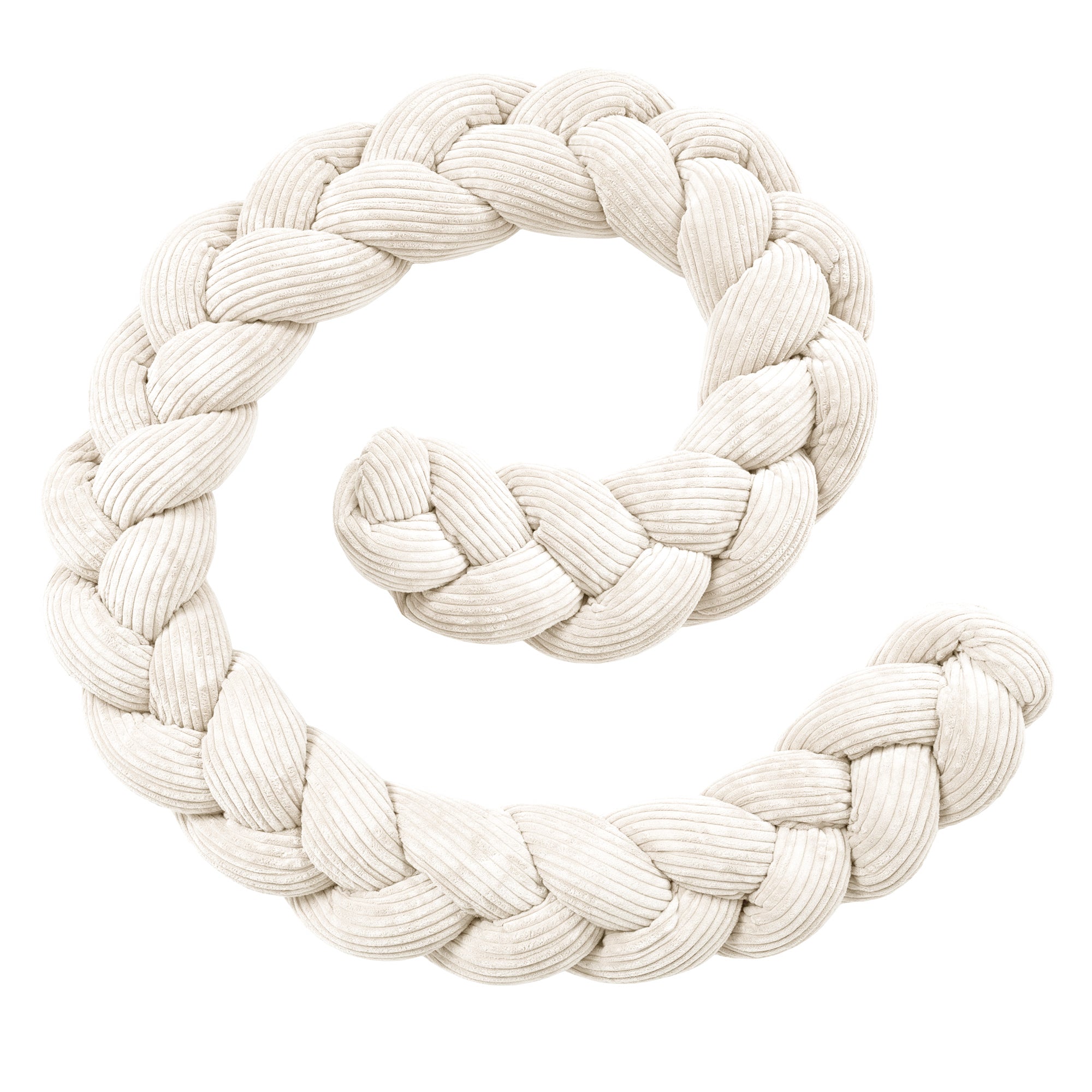 MeowBaby Geflochtene Bettschlange Cord, 3 m - Ästhetik vanilla