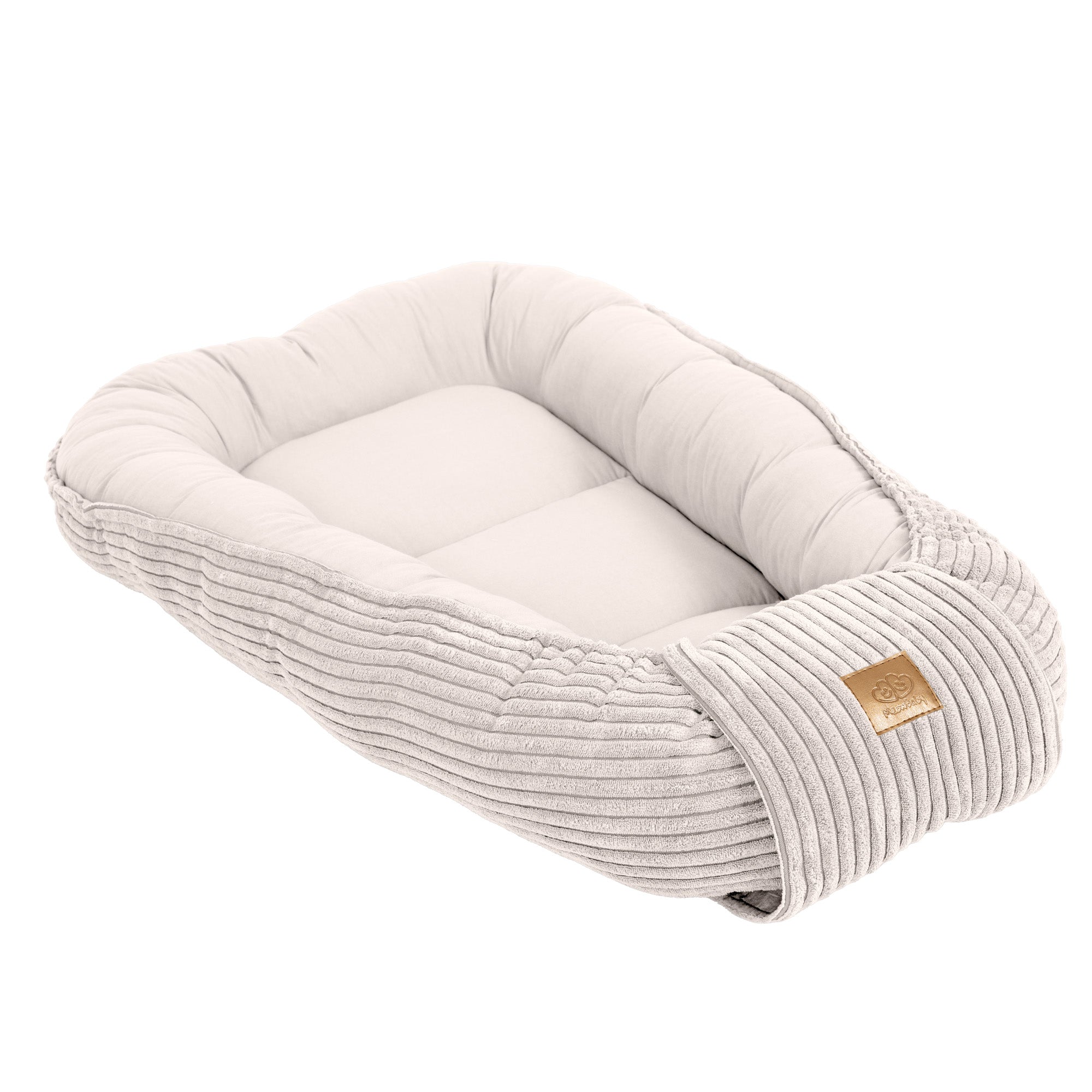 MeowBaby Babynestchen Cord für Neugeborene - Ästhetik ecru/beige
