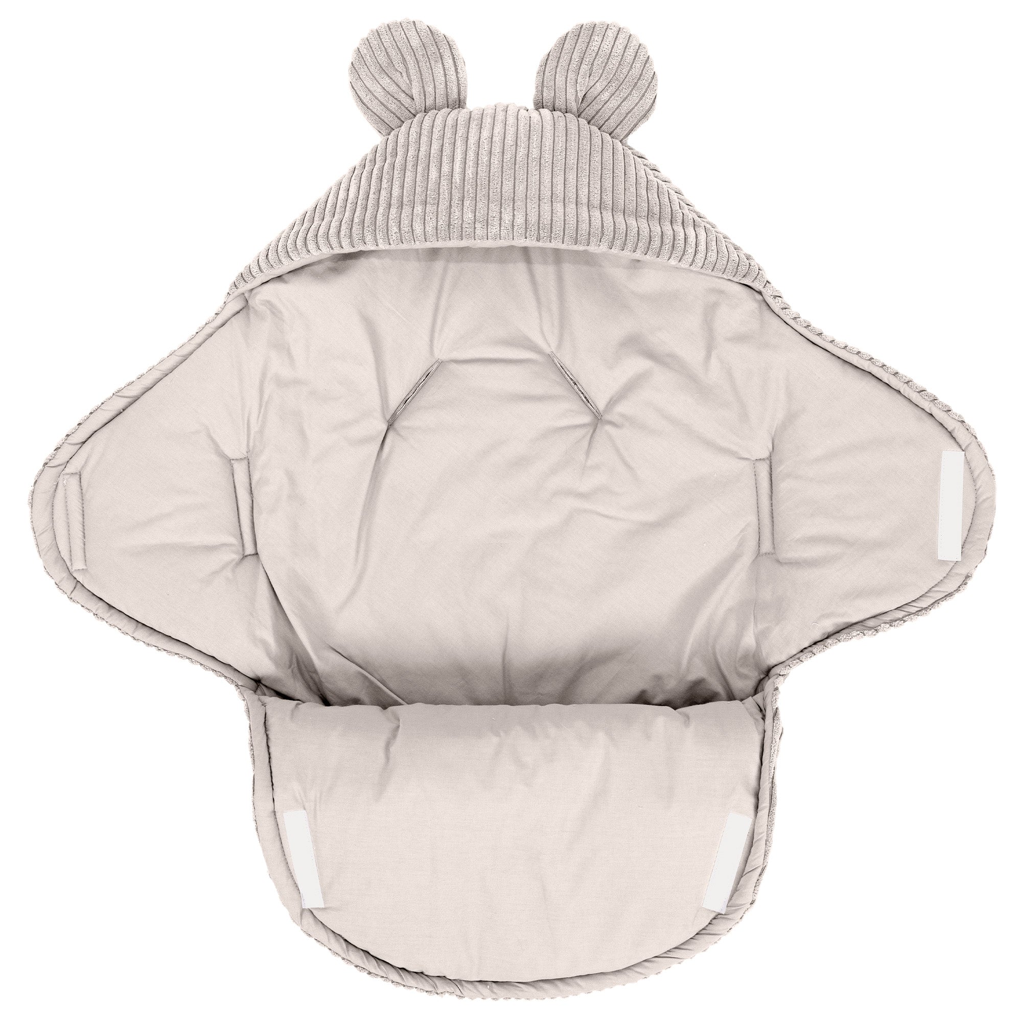 MeowBaby Einschlagdecke Cord mit Bärenohren – Ästhetik ecru/beige