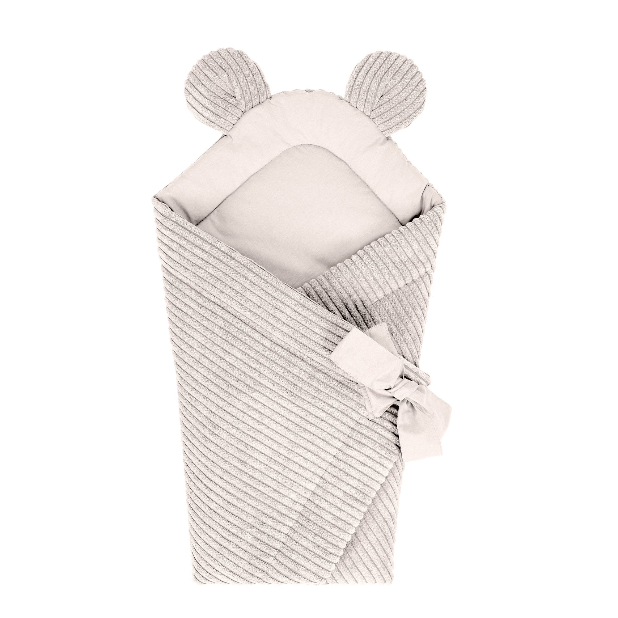MeowBaby Einschlagdecke Cord zum Schlafen & Kuscheln – Ästhetik ecru/beige