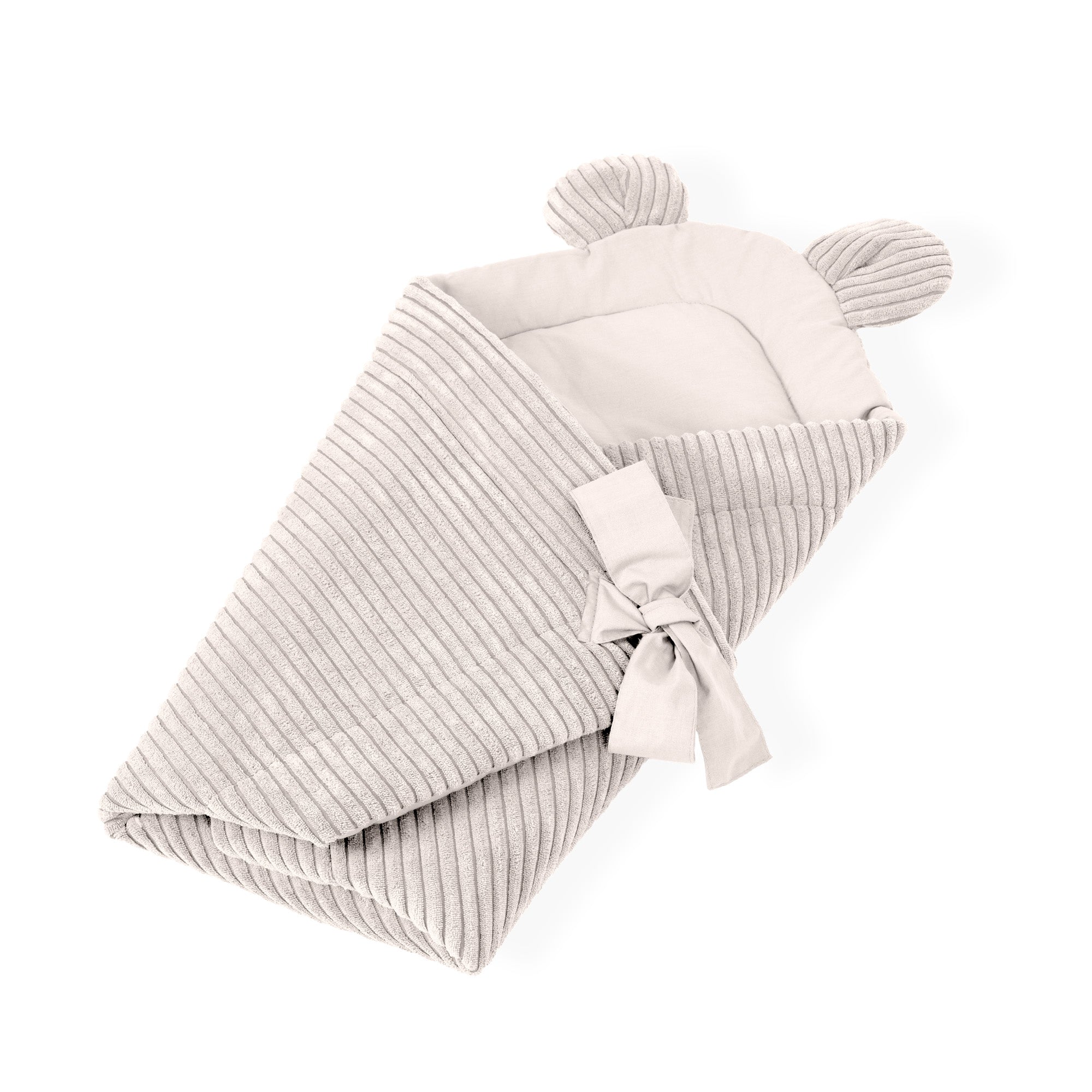 MeowBaby Einschlagdecke Cord zum Schlafen & Kuscheln – Ästhetik ecru/beige