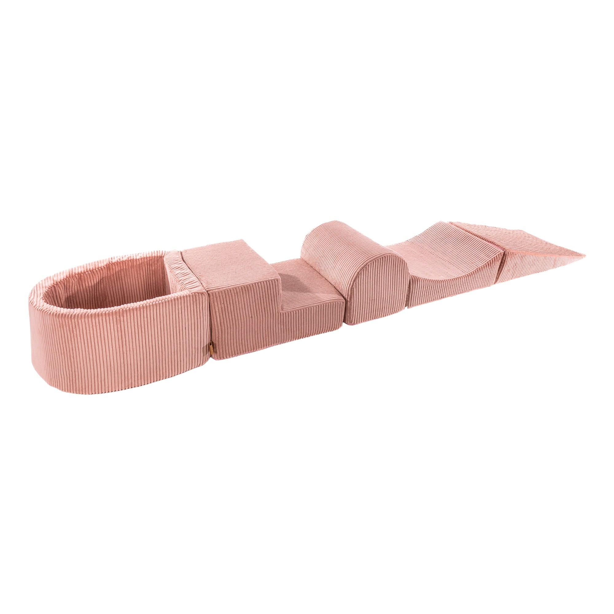 MeowBaby Schaumspielset Ästhetik Cord powder pink mit Bällebad, 100 Bälle - eigene Farbauswahl
