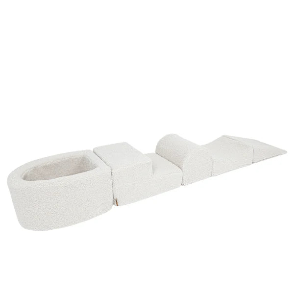 MeowBaby foam play set Bearly beige/cream with ball pit, 100 balls - custom color selection