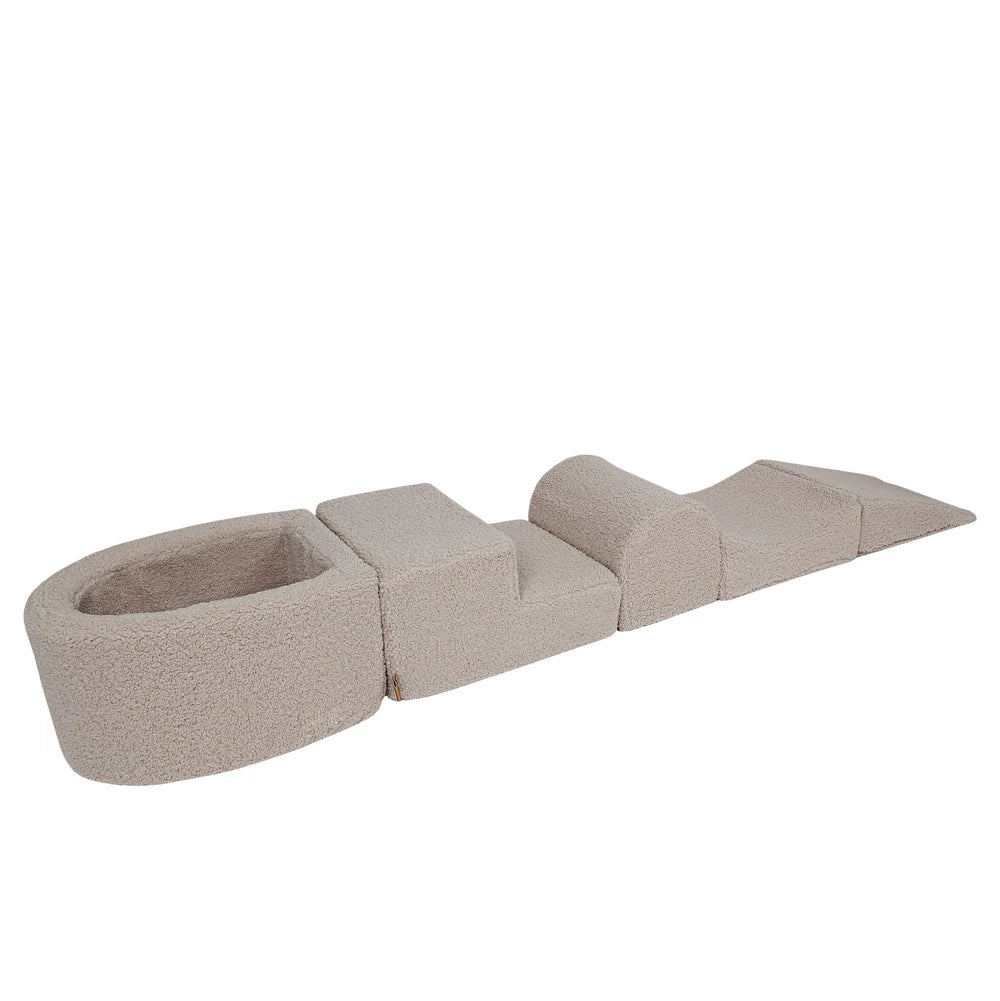 MeowBaby foam play set Bearly taupe with ball pit, 100 balls - custom color selection