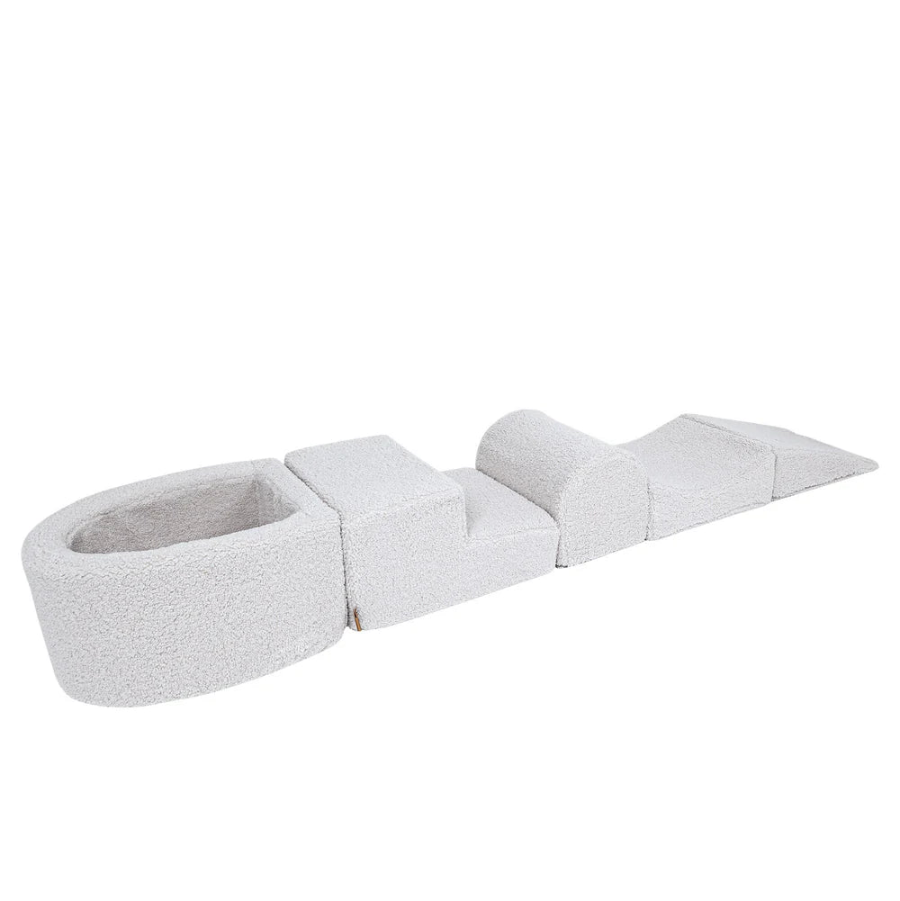 MeowBaby Schaumspielset Bearly creme/weiß mit Bällebad, 100 Bälle - eigene Farbauswahl