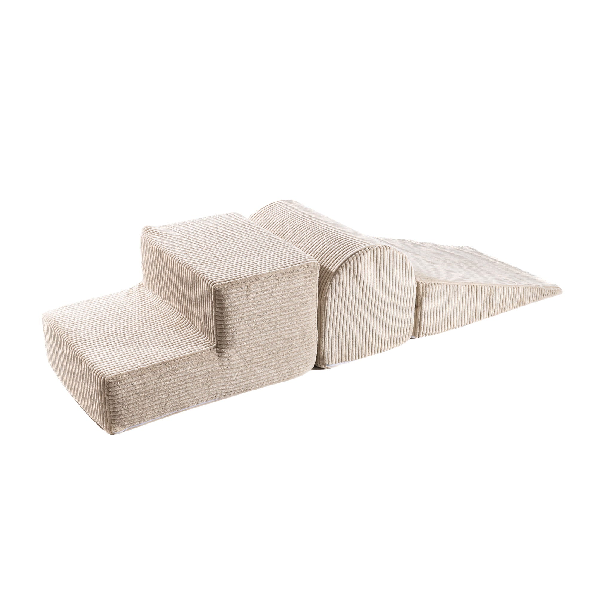 MeowBaby Schaumspielset Ästhetik Cord 3 Elemente - ecru/beige