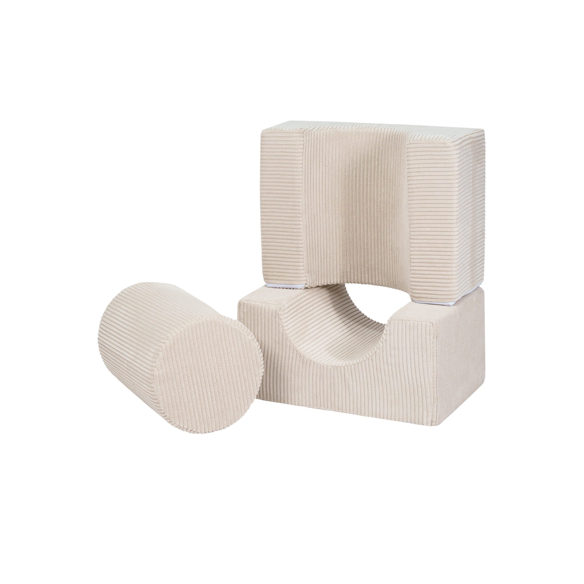 MeowBaby Shape Set Ästhetik Cord 3-Elemente - ecru/beige