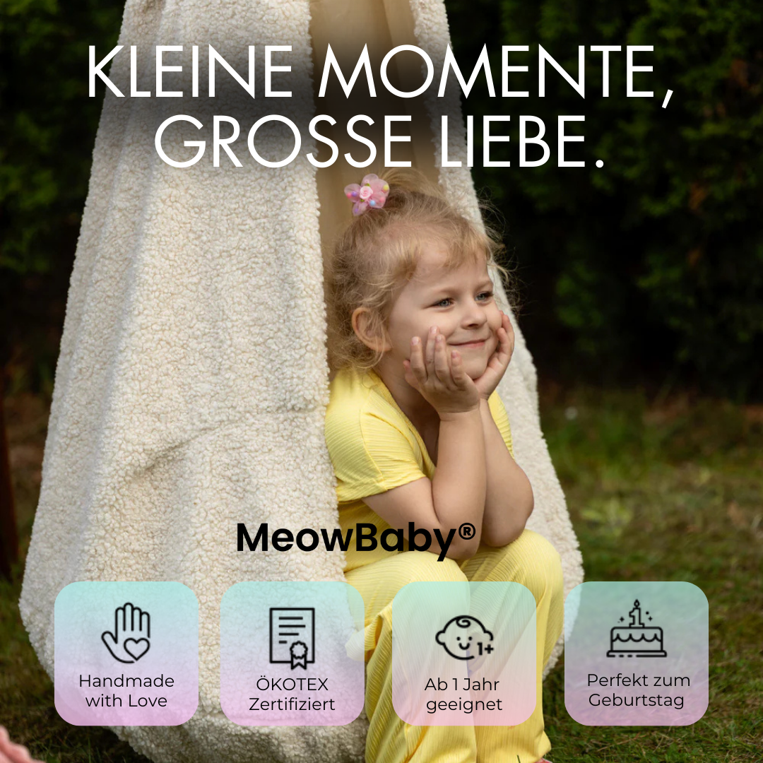 MeowBaby Hängesessel Cocoon Bearly - beige/creme