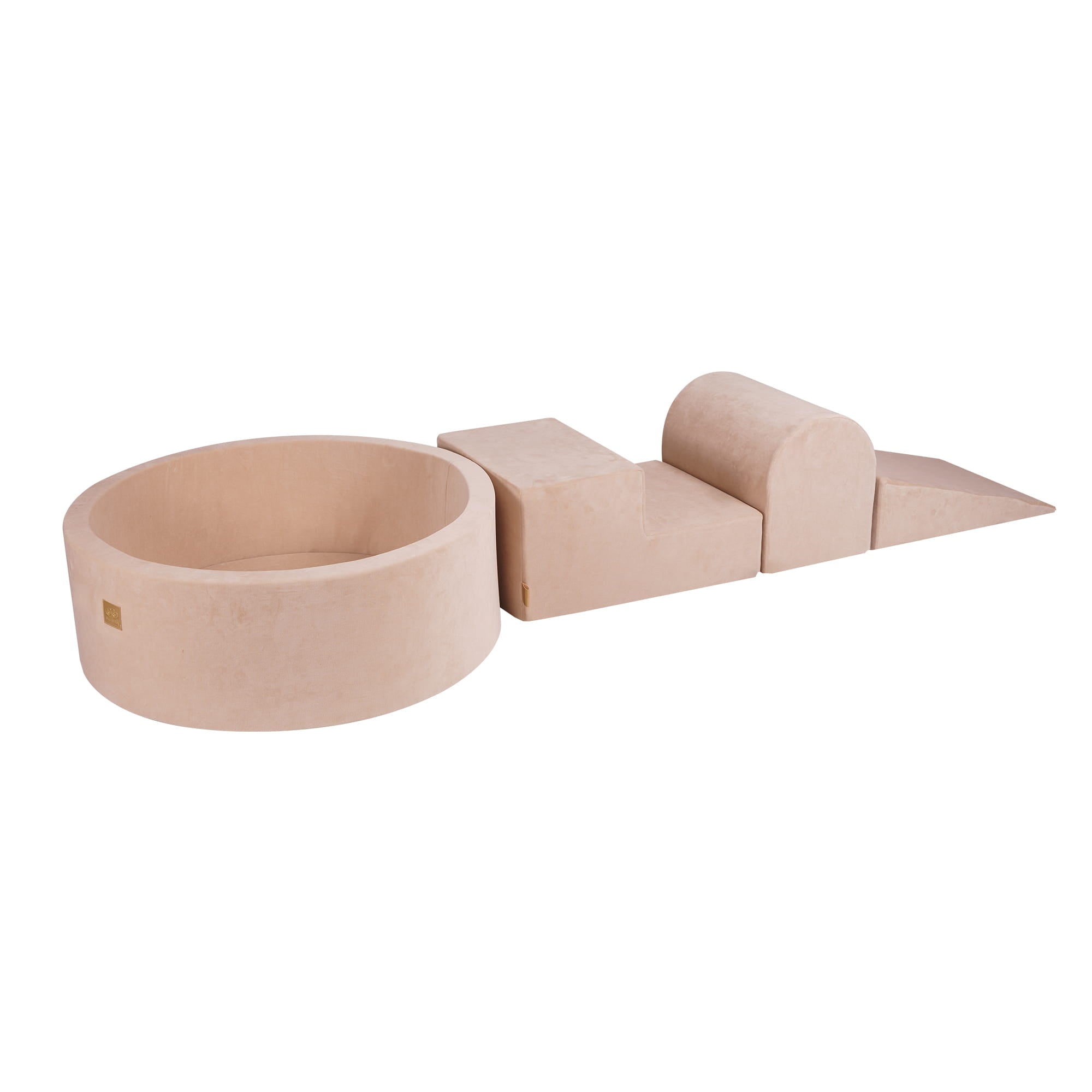 MeowBaby Schaumspielset Velvet ecru mit Bällebad, 200 Bälle - eigene Farbauswahl