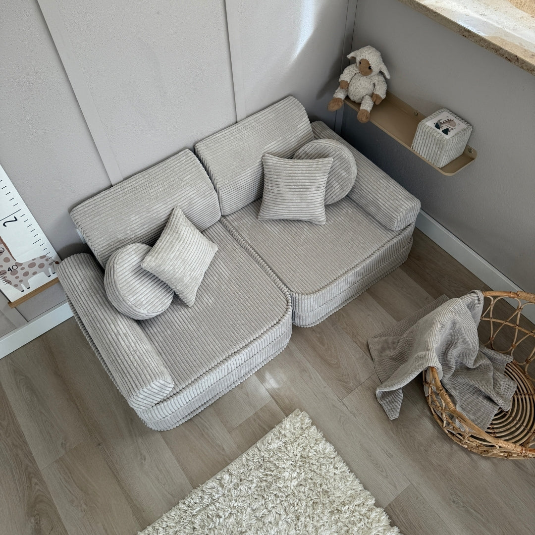 MeowBaby Play Sofa Mini Plus Aesthetic Cord - ecru/beige
