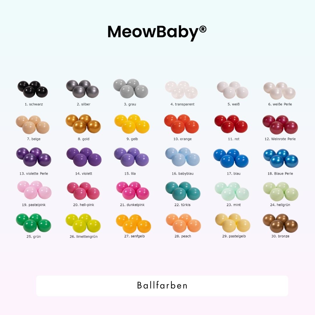 MeowBaby Schaumspielset Ästhetik Cord mit Bällebad, 200 Bälle - eigene Farbauswahl