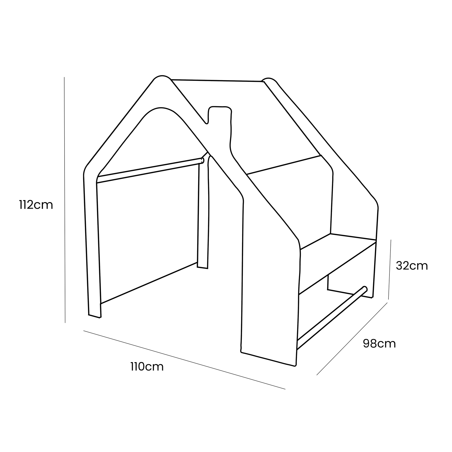 MeowBaby playhouse/shop white with blue roof
