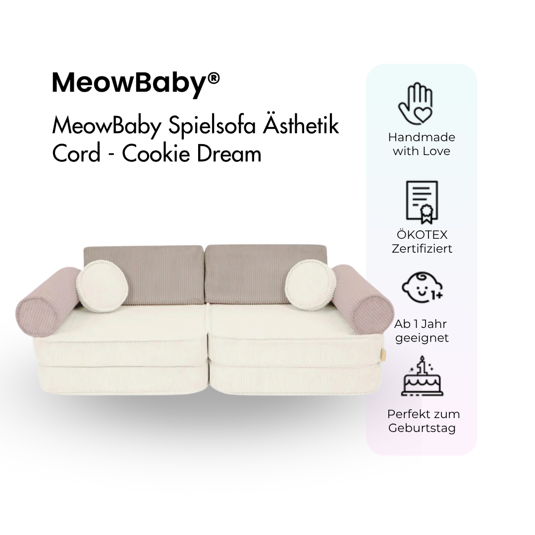 MeowBaby Spielsofa Ästhetik Cord - Cookie Dream