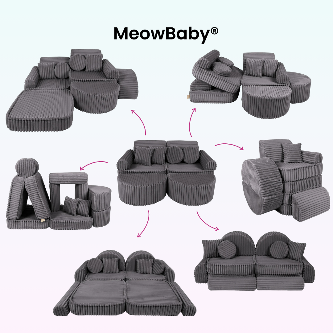 MeowBaby Spielsofa Mini Max Churros - Plüschcord Edition