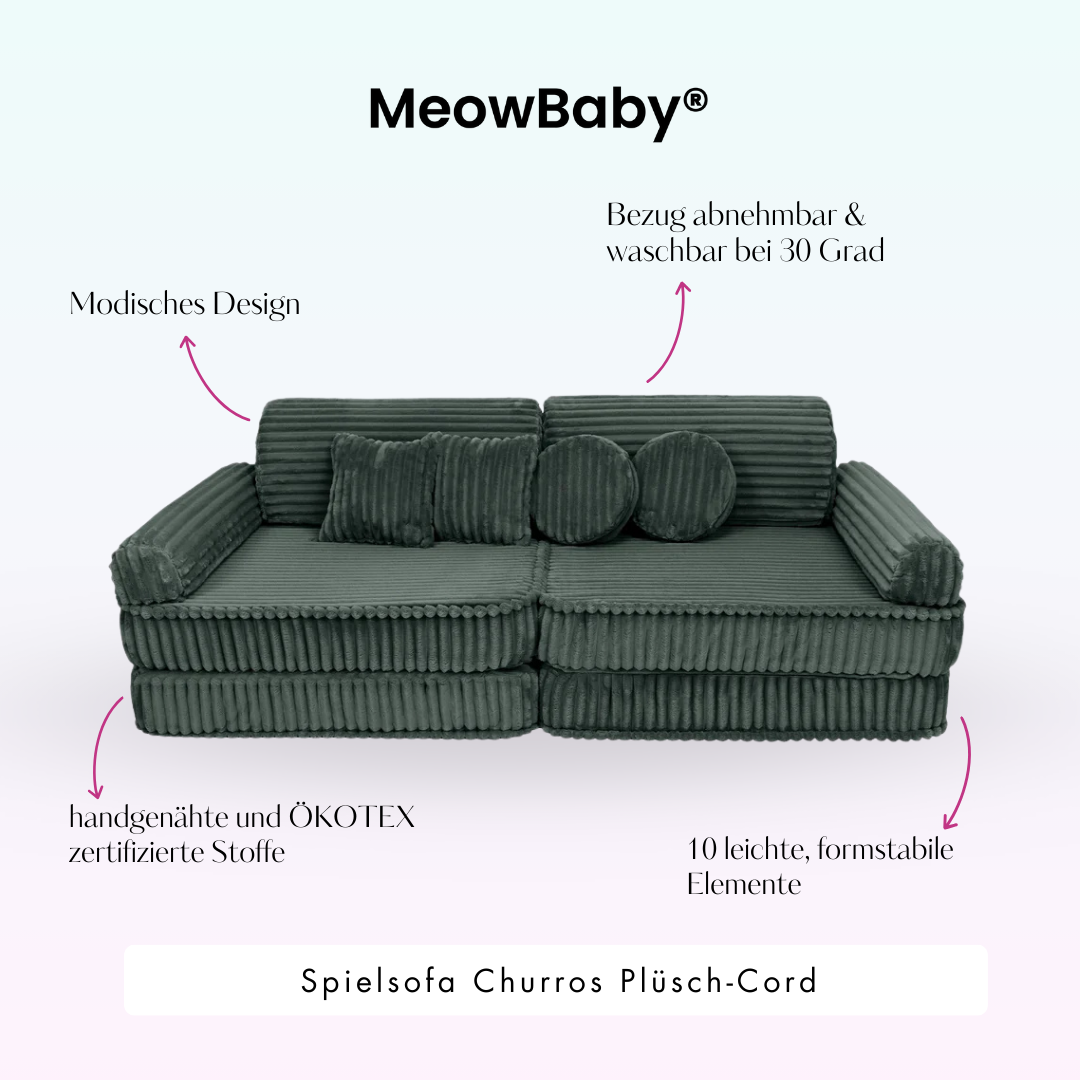 MeowBaby Spielsofa Churros - Plüschcord Edition