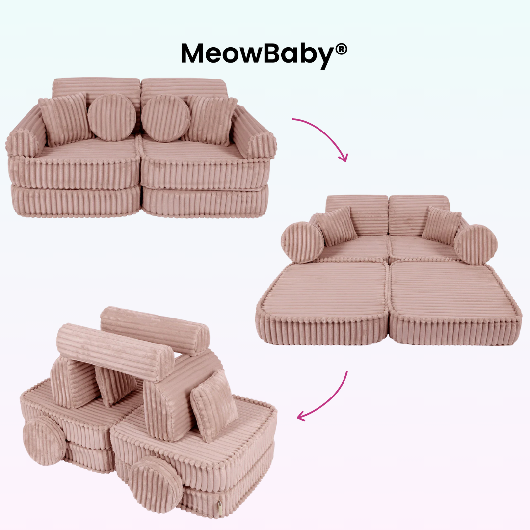 MeowBaby Play Sofa Mini Plus Churros - Cotton Beige